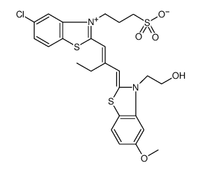 Benzothiazolium, 5-chloro-2-[2-[[3-(2-hydroxyethyl)-5-methoxy-2(3H)-benzothiazolylidene]methyl]-1-buten-1-yl]-3-(3-sulfopropyl)-, inner salt Structure