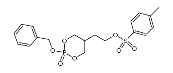2-Benzyloxy-5-(2'-p-toluenesulfonyl-oxyethyl)-2-oxo-1,3,2-dioxaphosphorinane结构式