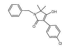 1-benzyl-3-(4-chlorophenyl)-4-hydroxy-5,5-dimethyl-1H-pyrrol-2(5H)-one Structure