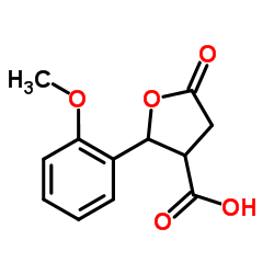 2-(2-甲氧基苯基)-5-酮基四氢呋喃-3-羧酸结构式