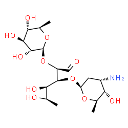 3-O-(3-Amino-2,3,6-trideoxy-β-D-arabino-hexopyranosyl)-2-O-(6-deoxy-β-D-glucopyranosyl)-6-deoxy-D-glucose结构式