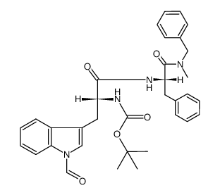 Boc-D-Trp(CHO)-Phe-NMeBzl Structure