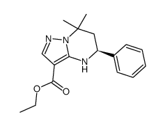 ethyl (5S)-7,7-dimethyl-5-phenyl-4,5,6,7-tetrahydropyrazolo[1,5-a]pyrimidine-3-carboxylate Structure