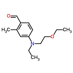 N-乙基-N-乙氧基乙基-4-氨基-2-甲基苯甲醛结构式
