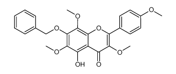 7-(benzyloxy)-5-hydroxy-3,6,8-trimethoxy-2-(4-methoxyphenyl)-4H-chromen-4-one结构式