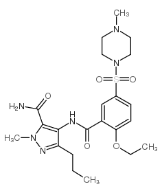 4-[[2-乙氧基-5-[(4-甲基-1-哌嗪)磺酰基]苯甲酰基]氨基]-1-甲基-3-丙基-1H-吡唑-5-羧酰胺结构式