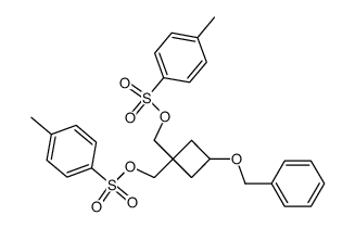 (3-(benzyloxy)cyclobutane-1,1-diyl)bis(methylene) bis(4-methylbenzenesulfonate)结构式
