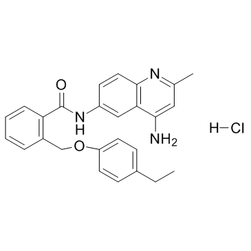 N-(4-氨基-2-甲基-6-喹啉基)-2-[(4-乙基苯氧基)甲基]苯甲酰胺盐酸盐结构式