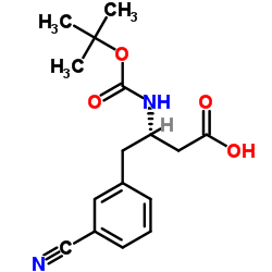 (S)-3-((叔丁氧羰基)氨基)-4-(3-氰基苯基)丁酸结构式