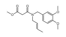 methyl N-crotyl-N-(3',4'-dimethoxybenzyl)malonylamide结构式