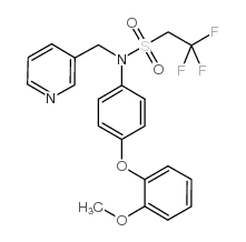 2,2,2-三氟-N-[4-(2-甲氧基苯氧基)苯基]-N-(3-吡啶基甲基)-乙磺酰胺结构式