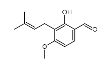 2-hydroxy-4-methoxy-3-(3-methyl-2-butenyl)benzaldehyde Structure