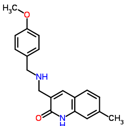 3-{[(4-Methoxybenzyl)amino]methyl}-7-methyl-2(1H)-quinolinone Structure