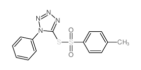 Benzenesulfonothioicacid, 4-methyl-, S-(1-phenyl-1H-tetrazol-5-yl) ester结构式