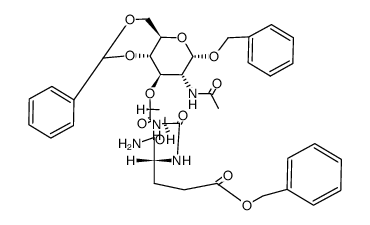 benzyl N2-(N-acetyl-1-O-benzyl-4,6-O-benzylidene-α-D-muramoyl)-L-alanyl-D-isoglutaminate Structure