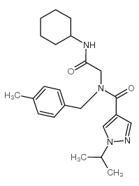 N-[2-(环己基氨基)-2-氧代乙基]-1-(1-甲基乙基)-n-[(4-甲苯基)甲基]-1H-吡唑-4-羧酰胺结构式