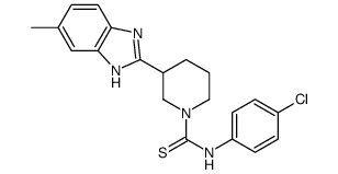 1-Piperidinecarbothioamide,N-(4-chlorophenyl)-3-(5-methyl-1H-benzimidazol-2-yl)-(9CI)结构式