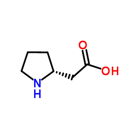 (R)-2-(吡咯烷-2-基)乙酸结构式