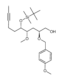 (2S,4S,5S)-5-(tert-Butyl-dimethyl-silanyloxy)-4-methoxy-2-(4-methoxy-benzyloxy)-dec-8-yn-1-ol结构式