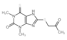 Theophylline, 8-(acetonylthio)-6-thio- Structure