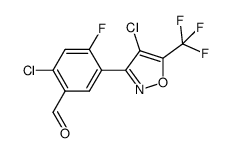 2-chloro-4-fluoro-5-(4'-chloro-5'-trifluoromethylisoxazol-3-yl)-benzaldehyde Structure
