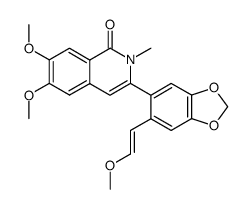 (E/Z)-6,7-dimethoxy-3-[6-(2-methoxyvinyl)benzo[1,3]dioxol-5-yl]-2-methyl-2H-isoquinolin-1-one结构式