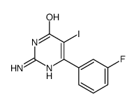 2-amino-5-iodo-6-(3-fluorophenyl)-4(3H)-pyrimidinone结构式