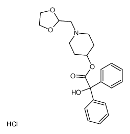 Hydroxy-diphenyl-acetic acid 1-[1,3]dioxolan-2-ylmethyl-piperidin-4-yl ester; hydrochloride结构式