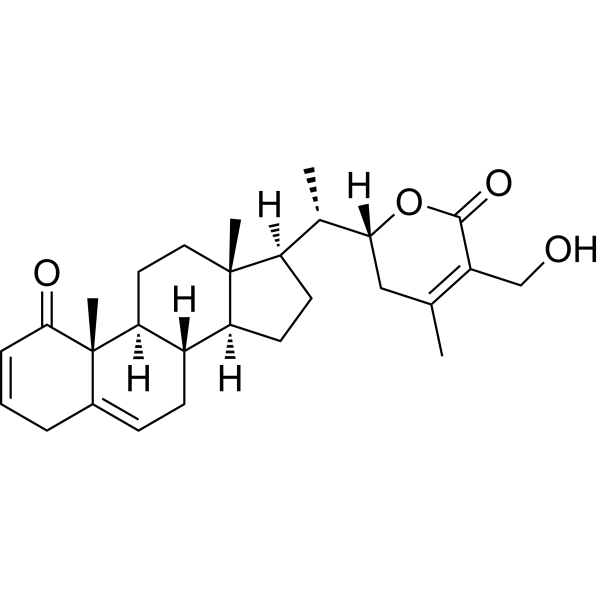 (22R)-27-Hydroxy-1-oxowitha-2,5,24-trienolide Structure