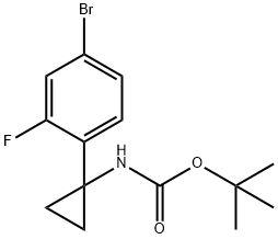 叔丁基(1-(4-溴-2-氟苯基)环丙基)氨基甲酸叔丁酯结构式