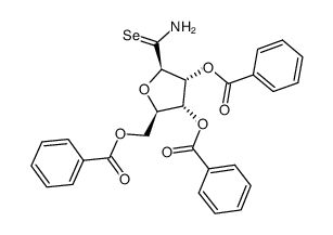 2,5-anhydro-3,4,6-tri-O-benzoyl-β-D-allonoselenoamide结构式