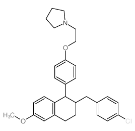 Pyrrolidine,1-[2-[4-[2-[(4-chlorophenyl)methyl]-1,2,3,4-tetrahydro-6-methoxy-1-naphthalenyl]phenoxy]ethyl]-结构式