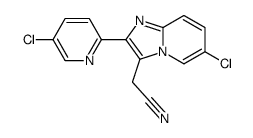 2-[6-chloro-2-(5-chloropyridin-2-yl)imidazo[1,2-a]pyridin-3-yl]acetonitrile结构式