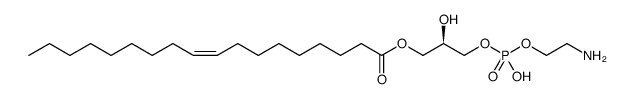 1-油酰基-2-羟基-sn-甘油-3-磷酸乙醇胺结构式