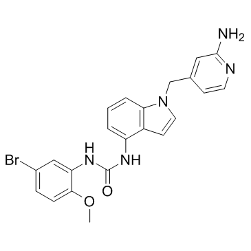 1-[1-[(2-氨基吡啶-4-基)甲基]-1H-吲哚-4-基]-3-(5-溴-2-甲氧基苯基)脲结构式