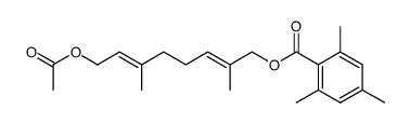 2,4,6-Trimethyl-benzoic acid (2E,6E)-8-acetoxy-2,6-dimethyl-octa-2,6-dienyl ester Structure