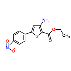 3-氨基-5-(4-硝基苯基)噻吩-2-羧酸乙酯结构式