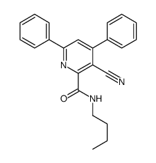 N-butyl-3-cyano-4,6-diphenylpyridine-2-carboxamide结构式