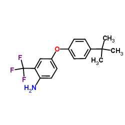 4-[4-(2-Methyl-2-propanyl)phenoxy]-2-(trifluoromethyl)aniline Structure