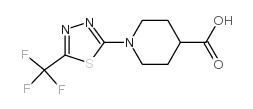 1-[5-(三氟甲基)-1,3,4-噻二唑-2-基]哌啶-4-羧酸结构式