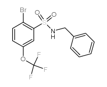N-苄基-2-溴-5-三氟甲氧基苯磺酰胺结构式