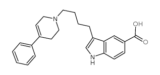 3-[4-(3,6-二氢-4-苯基-1(2H)-吡啶)丁基]-1H-吲哚-5-羧酸盐酸盐结构式
