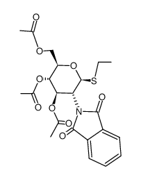 乙基 3,4,6-三-O-乙酰基-2-脱氧-2-邻苯二甲酰亚胺基-1-硫代-β-D-吡喃葡萄糖苷结构式