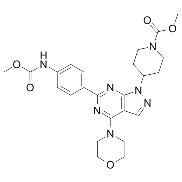 4-[6-[4-[(甲氧羰基)氨基]苯基]-4-(4-吗啉基)-1H-吡唑并[3,4-D]嘧啶-1-基]-1-哌啶羧酸甲酯结构式