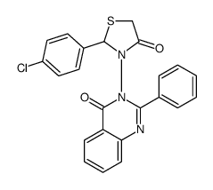 2-(4-chlorophenyl)-3-(4-oxo-2-phenylquinazolin-3-yl)-1,3-thiazolidin-4-one结构式