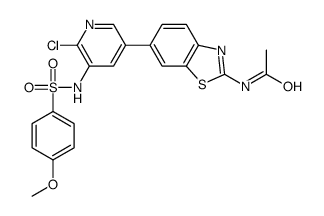 N-[6-(6-Chloro-5-{[(4-methoxyphenyl)sulfonyl]amino}-3-pyridinyl)- 1,3-benzothiazol-2-yl]acetamide Structure