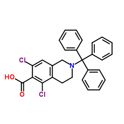 5,7-二氯-2-三苯甲基-1,2,3,4-四氢异喹啉-6-羧酸结构式