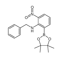 2-N-苄基氨基-3-硝基苯硼酸频那醇酯结构式