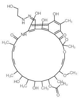 Rifamycin, 3-[[(2-hydroxyethyl)hydrazono]methylenyl]- Structure