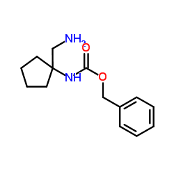 Benzyl [1-(aminomethyl)cyclopentyl]carbamate hydrochloride结构式